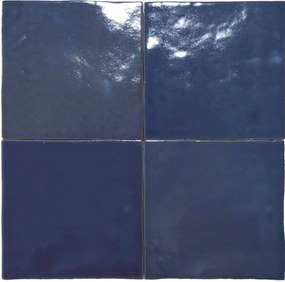 Wandtegel blauw Velsa Manara Clay 10x10cm meknes marine glans