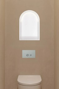 Hotbath &More inbouwnis met verlichting toogmodel 30x45x10cm wit mat