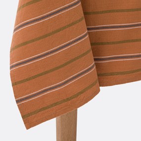 Gestreept tafelkleed in geverfd-geweven katoen, Hortense