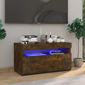 vidaXL Tv-meubel met LED-verlichting 75x35x40 cm gerookt eikenkleurig
