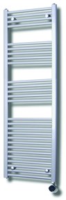 Sanicare elektrische design radiator 45x172cm zilvergrijs met thermostaat rechts zwart