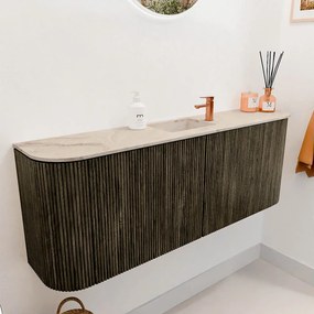 Mondiaz Joya DLux 115cm toiletmeubel ronding links/rechts shadow met wastafel faye midden 1 kraangat frappe