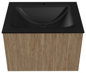 Mondiaz Kurve 60cm badmeubel dusk met 1 lade en wastafel cloud midden 1 kraangat urban