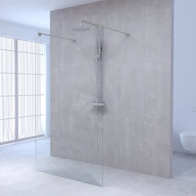 Brauer JC profielloze doorloopdouche 140cm geborsteld RVS