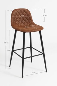 Zwarte Teok Kruk Bruin Diamant Kunstleer