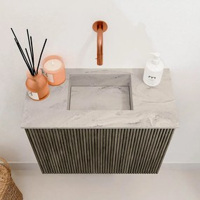 Mondiaz Joya DLux 50cm toiletmeubel shadow met wastafel faye midden zonder kraangat glace