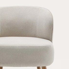 Kave Home Ulit Fauteuil Beige Chenille Met Houten Pootjes