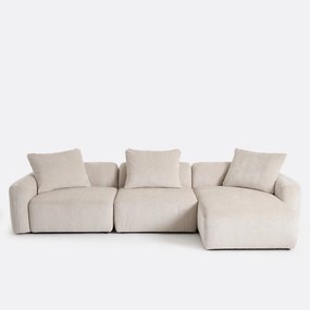 3-zits rechte modulaire hoekbank in jacquard chenille, AMAD