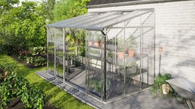 Vitavia Ida muurserre 6,5m² met veiligheidsglas - Aluminium - Met dubbele schuifdeur (B120 cm) en fundering