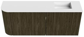 Mondiaz Joya 100cm toiletmeubel ronding links shadow met wastafel faye rechts zonder kraangat talc