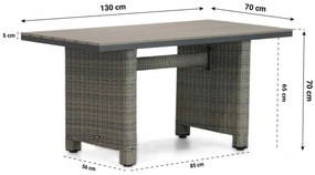 Dining Loungeset 4 personen Wicker Taupe  Garden Collections Toronto/Lusso