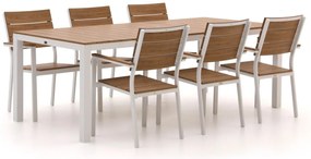 Diningset Bellagio  | 6 personen aluminium/polywood | Tuinset stapelbaar | 7-delig | Kees Smit Tuinmeubelen