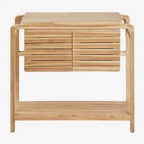 Bradley Teakhouten Badkamermeubelset Without Sink & Spiegelloze & Zonder Kraan & ↔︎ 90 Cm - Sklum