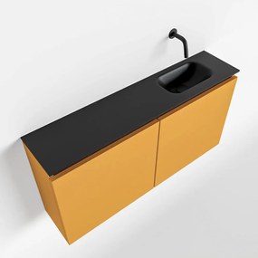 Mondiaz Ture 100cm toiletmeubel ocher met wastafel urban rechts geen kraangat