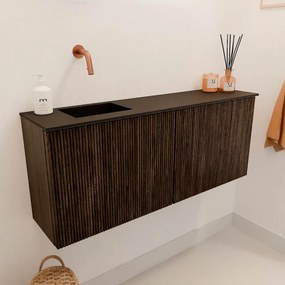 Mondiaz Joya 100cm toiletmeubel walnut met wastafel faye links zonder kraangat urban