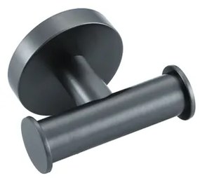 Fortifura Calvi Handdoekhaak - rond - dubbel - Geborsteld Gunmetal PVD Double_Towelhook_GM