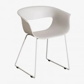 Set Van 2 Eetkamerstoelen In Polypropyleen En Ijzer Alanys Grijsachtig Wit - Sklum