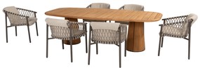 Capri Allora dining tuinset 240x110xH75 cm 7 delig teak terre 4 Seasons Outdoor