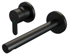 Brauer Black Edition ColdStart wastafelkraan inbouw rechte uitloop en rozetten model D2 zwart mat