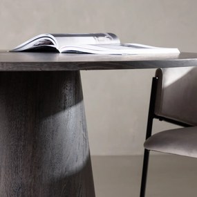Ronde Eettafel Met Ronde Voet Donkerbruin - 120 X 120cm.