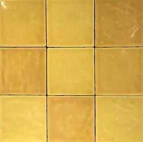 Wandtegel Terre D'Azur Maroc 11,5x11,5cm jaune mix glans