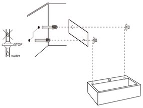 Differnz Flat fonteinset lichtgrijs beton met rechte kraan mat zwart