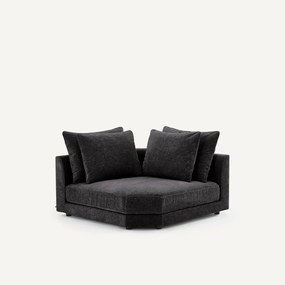 Modulair hoekbank in chenille fluweel, TIBERIO