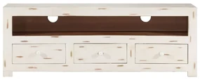 vidaXL Tv-meubel 110x30x40 cm massief acaciahout wit