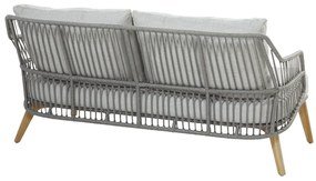 4 Seasons Outdoor Ancora 2,5-zits loungebank teak Silver grey  Loungebank    houtkleur weerbestendig