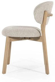Eleonora Mikky Luxe Eetkamerstoel Eiken Taupe En Stof