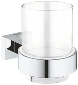 GROHE Essentials Cube Bekerhouder - 9.2x10.7x7.2cm - met glas - chroom 40755001