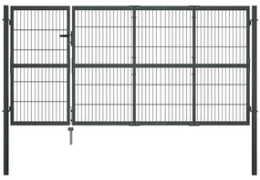 vidaXL Poort met palen 350x120 cm staal antraciet