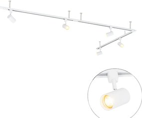 Modern hangend railsysteem met 5 Spot / Opbouwspot / Plafondspots wit 1-fase - Iconic Jeana GU10 Scandinavisch rond Binnenverlichting Lamp