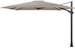 4-Seasons zweefparasol Siesta Premium 300 x 300 - Taupe met voet en hoes