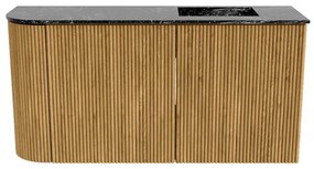 Mondiaz Joya DLux 80cm toiletmeubel ronding links oak met wastafel faye rechts 1 kraangat lava