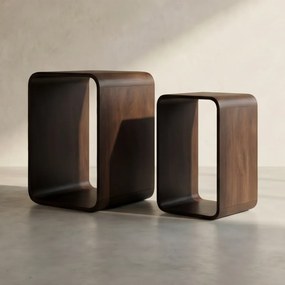 Retro Bijzettafel Set - 37.5 X 30cm.