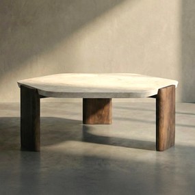 Salontafel Met Marmeren Blad - 95 X 95cm.