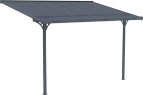 Polycarbonaat terrasoverkapping Nevada 2,55 x 7,5 m CoverTech antraciet