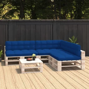 vidaXL Bankkussens pallet 7 st koningsblauw