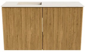 Mondiaz Joya DLux 70cm toiletmeubel oak met wastafel faye links 1 kraangat meli