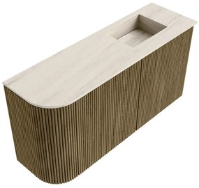 Mondiaz Joya DLux 80cm toiletmeubel ronding links dusk met wastafel faye rechts zonder kraangat meli