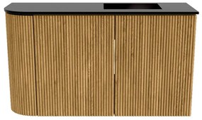 Mondiaz Joya 70cm toiletmeubel ronding links oak met wastafel faye rechts 1 kraangat urban