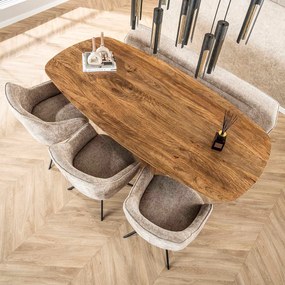 Eettafel Hout Met Ribbelpoot 215 Cm - 215 X 105cm.