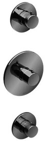 Hotbath Cobber inbouwthermostaat 2 stopkranen zwart chroom CB007EXTBK / HB007