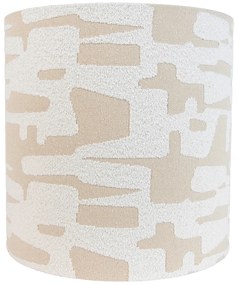 Stoffen lampenkap wit met beige gestreept 40/40/40 Modern cilinder / rond rond