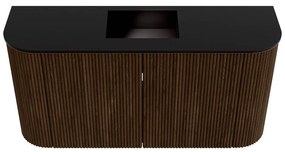 Mondiaz Joya 85cm toiletmeubel ronding links/rechts walnut met wastafel faye midden zonder kraangat urban
