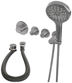 Brauer Stripe inbouw badkraan met badvulcombinatie en 3 standen handdouche chroom