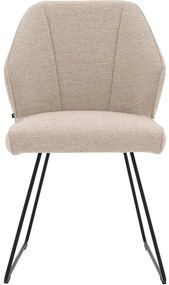 Goossens Eetkamerstoel Koncept bruin stof leuning, modern design