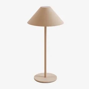 Nebida Draadloze Led-tafellamp Voor Buiten Beige – Linnen - Sklum