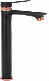 Wastafelkraan Rea Viral Black Rose Gold High